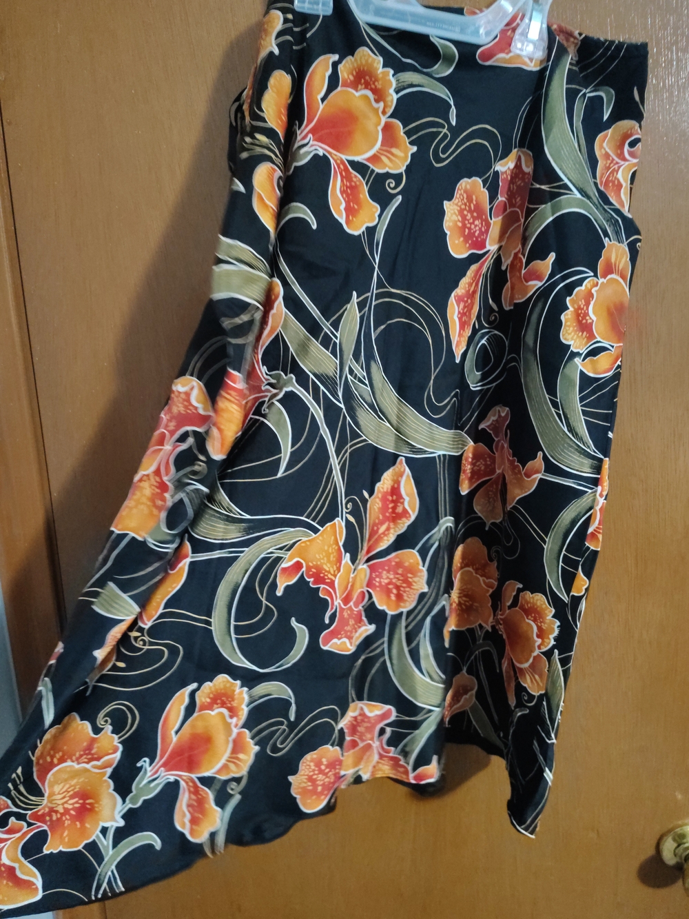 Amanda Smith Black Skirt with Orange Floral Print